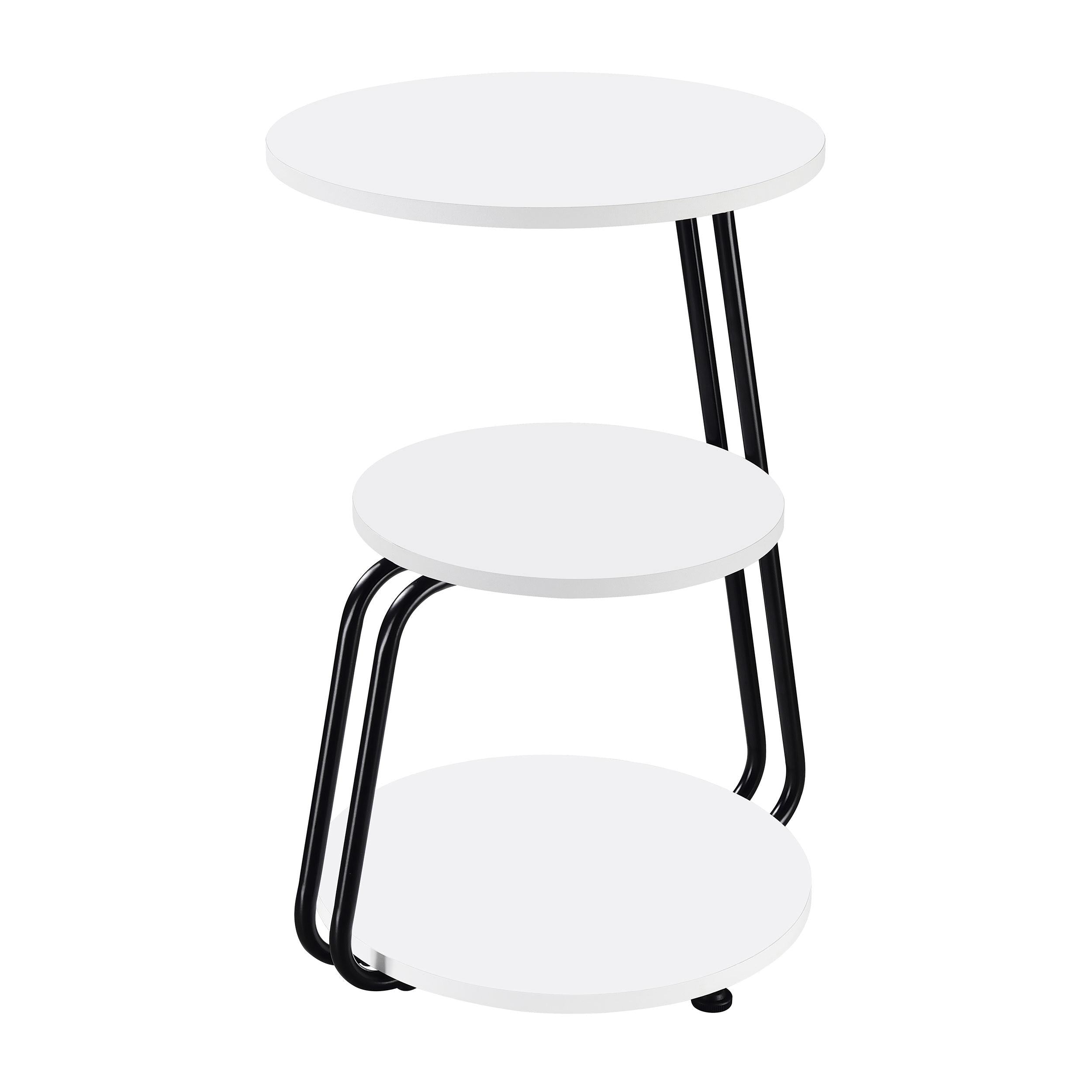 Coaster Furniture Hilly 930071 3-tier Round Accent Side Table - White and Black IMAGE 1